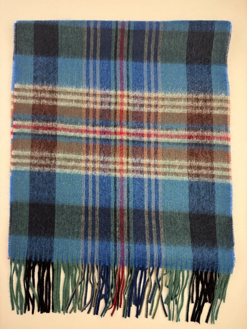 Made in Germany Soft Plaid Scarf Fringe Like NEW